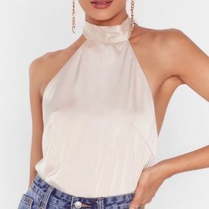nastygal sleekin out halter top